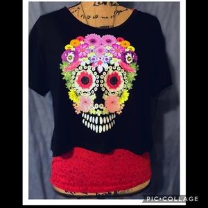 Sugar skull crop top